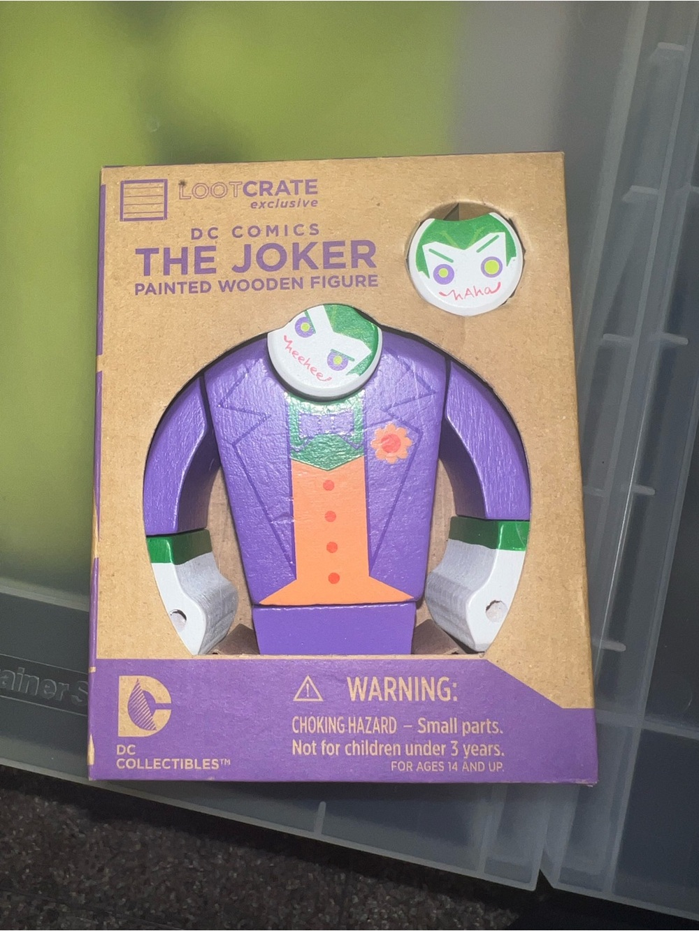 Loot Crate Joker Wooden Figure - Purple, Green, Orange